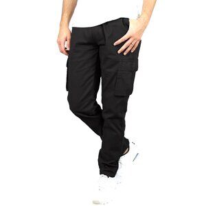 New Galxy Mens Black  Straigh Leg Cargo Pants